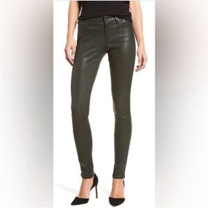 NWOT AG Y2K 100% Lamb Leather The Leggings Supper Skinny in Climbing Ivy Size 26